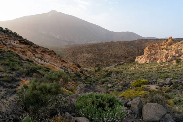 Krásný Snímek Výhledu Horu Teide Národním Parku Teide Tenerife Kanárské — Stock fotografie