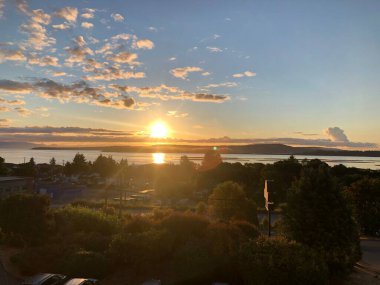 Nanaimo, BC, Kanada üzerinde pitoresk bir gün doğumu