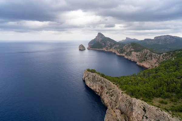 Vista Aérea Costa Mirador Des Colomer Maiorca Ilhas Baleares — Fotografia de Stock