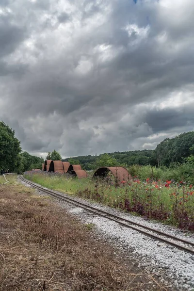 Staffordshire Lakeside Mini Railway Steel Structure Landscape Stoke Trent — Stock Photo, Image