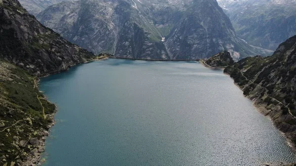 Vzdušný Výhled Čistou Přehradu Horách Guttannen Švýcarsko — Stock fotografie