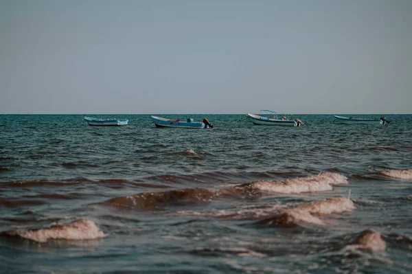 Волны Океана Омывающие Пляж Тулума Мексика — стоковое фото