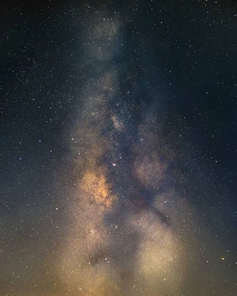 Milky Way Core Fotografiado Usando Apilamiento Imágenes Disparo Canon 90D — Foto de Stock