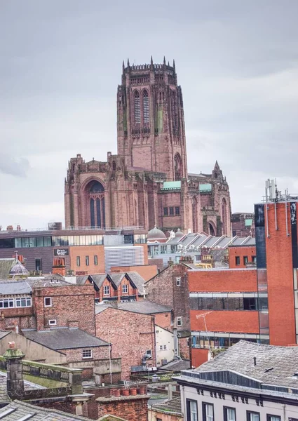 Stacked Image Liverpool Cathedral Skline — Stock Photo, Image