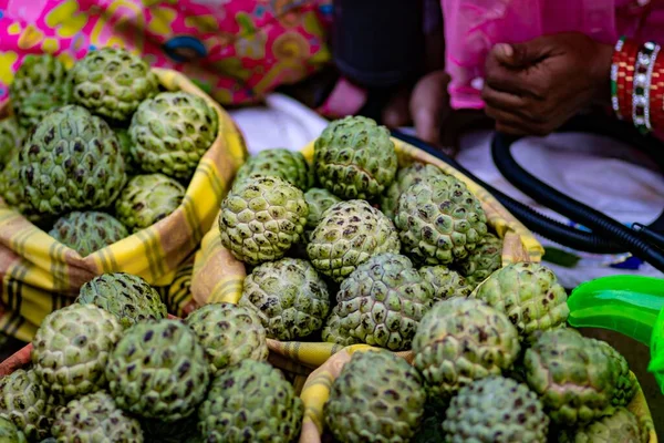 Indias Frutas Mais Populares Açúcar Maçã Custardapple Índia — Fotografia de Stock