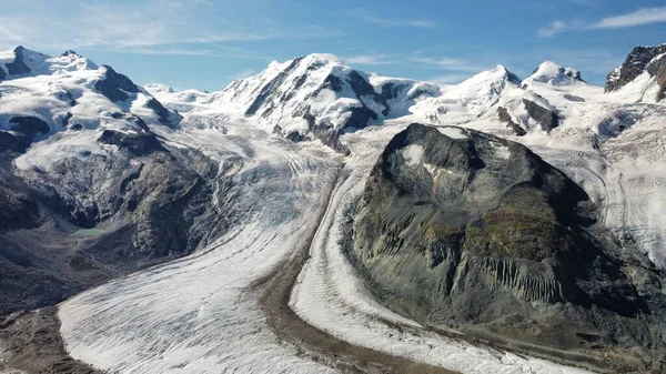 Sendero Por Glaciares Blancos Nevados Suiza —  Fotos de Stock