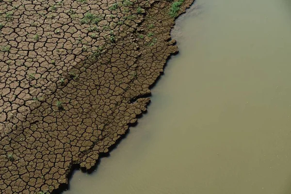 Lago Tisza Seca Temperaturas Que Alcanzan Hasta Grados Centígrados Foto — Foto de Stock