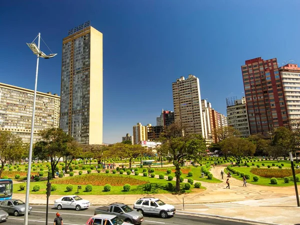 Panorama Central Ville Belo Horizonte Place Raul Soares Arbres Ciel — Photo