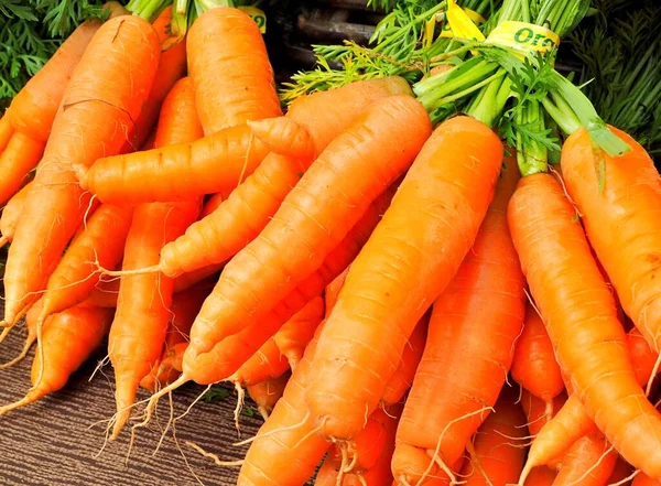 Fresh Orange Organic Carrots Stall Eugene Saturday Market — Stock Photo, Image