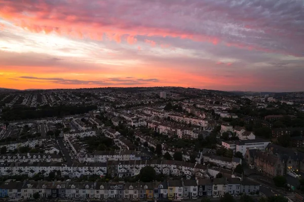 Spektakuläres Stadtpanorama Bei Sonnenuntergang Über Brighton Großbritannien — Stockfoto