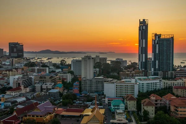 Cityscape Buildings Pattaya District Chonburi Thailand Southeast Asia Sunset Time — Stock Photo, Image