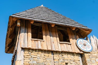 Archeo Açık Hava Müzesi Modra Büyük Moravya döneminden kalma gözetleme kulesinin yakın görüntüsü