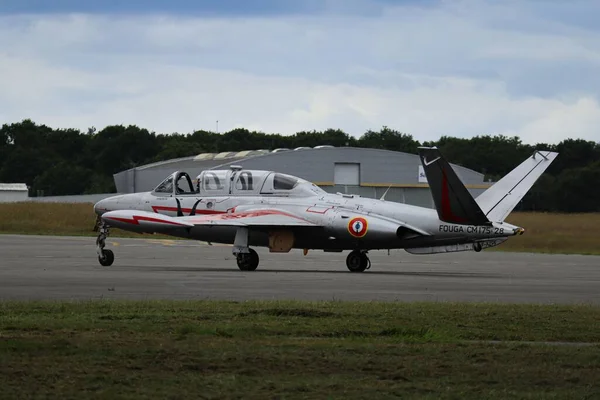 Una Vista Fouga Magister Cm175 Zephyr Jet Trainer Aeropuerto Dinard — Foto de Stock