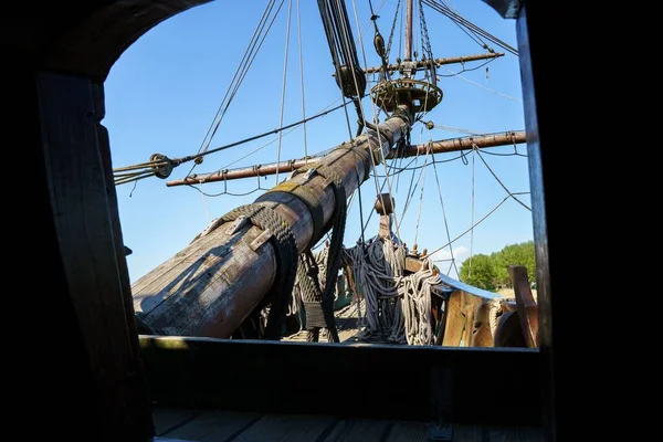 Details Ropes Dutch East Cargo Ship — Stock Photo, Image