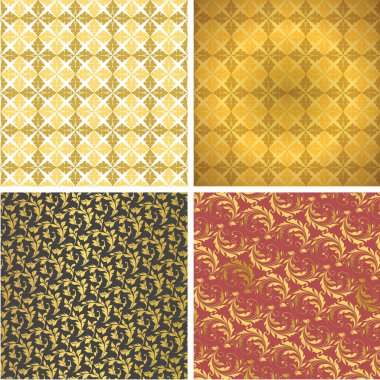 Sarı elementli dört pürüzsüz arkaplan