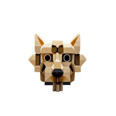 Beyaz arka planda bir köpek portresinin dijital sanatı