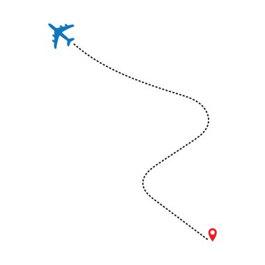 Uçak kalbi, uçuş rotasının başlangıç noktası olan noktalı çizgisi.