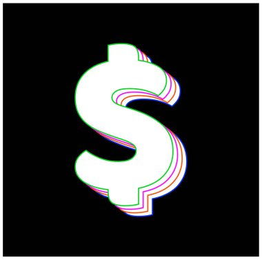 Siyah arkaplanda bir dolar sembolü