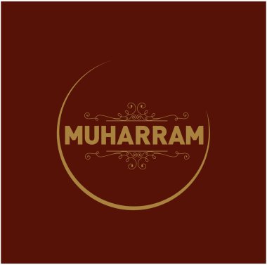 Kırmızı Muharram İslami Yılbaşı kartının dijital bir çizimi