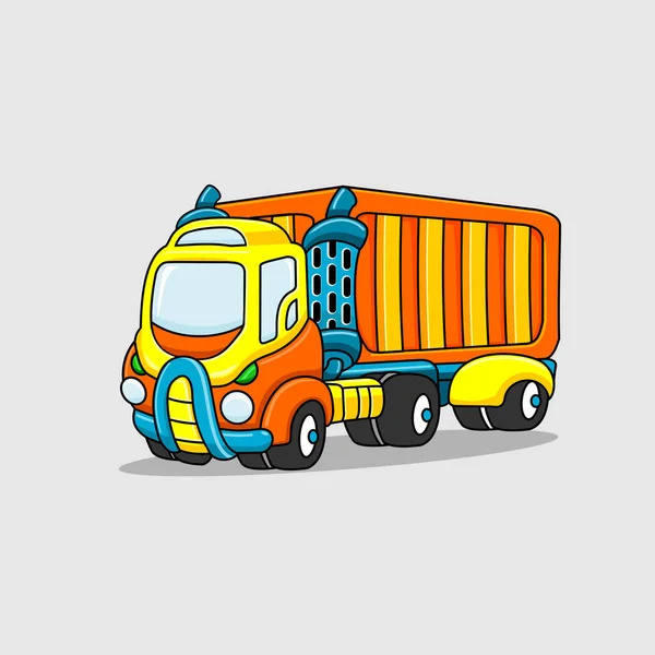 Vector Design Colorful Cartoon Truck — Stock Vector