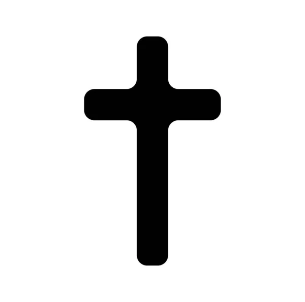 Ícone Cruz Cristã Estilo Plano Isolado Fundo Branco —  Vetores de Stock