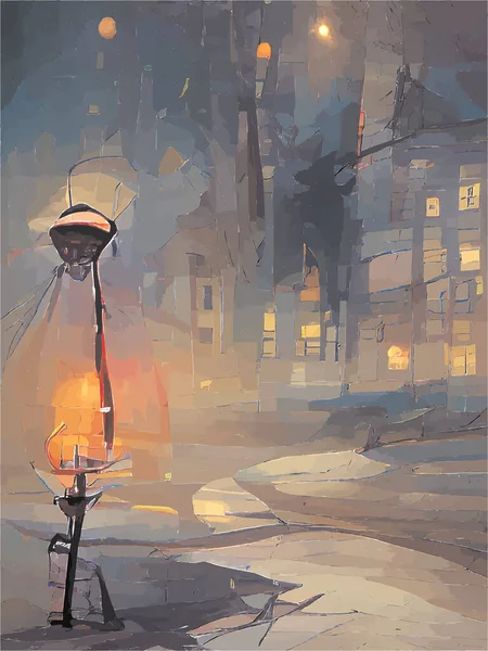 旧市街の街灯 — ストックベクタ