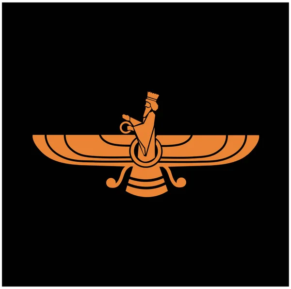 Символ Фаравахара Сірому Фоні — стоковий вектор