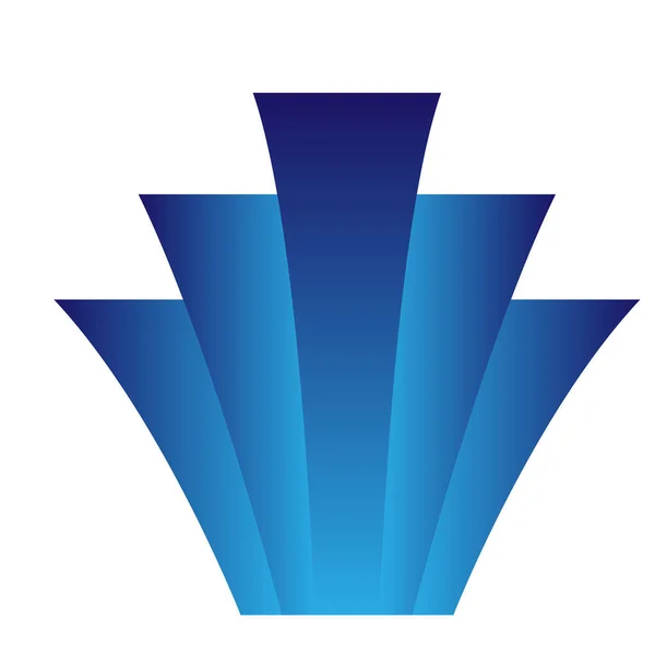 青い抽象的なクラウン形のロゴテンプレートのベクトルデザイン — ストックベクタ