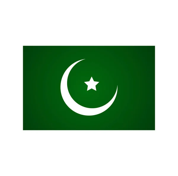 Flagga Islamiska Gemenskapen Halvmåne Och Stjärna Med Grön Bakgrund — Stock vektor