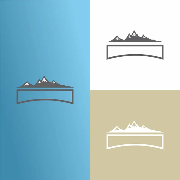 Logo Górskie Transparentem Kolorowym Tle — Wektor stockowy
