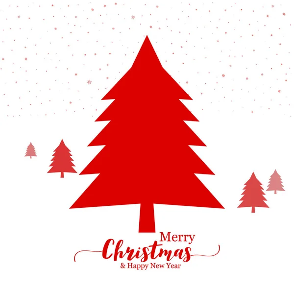 クリスマスツリーとテキストのベクトルデザインメリークリスマスと幸せな新年 白い背景 — ストックベクタ