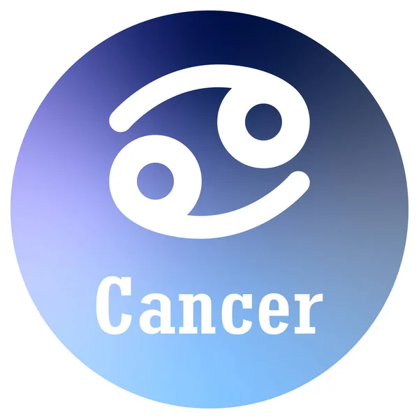 Signo Del Zodíaco Del Cáncer Con Texto Círculo Sobre Fondo — Vector de stock