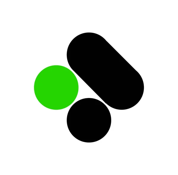Značka Nebo Firemní Logo Zelené Černé Jednoduché Tečky Ikony — Stockový vektor