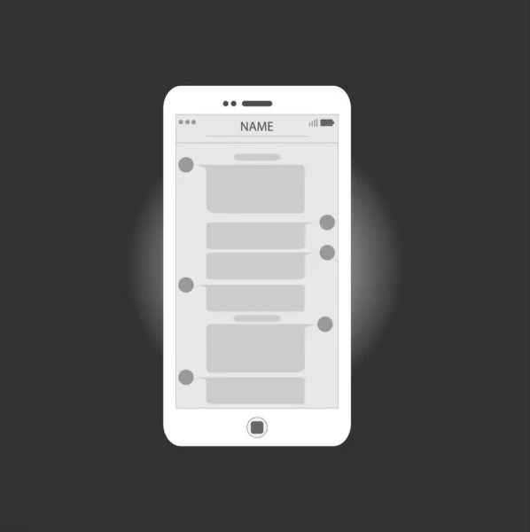 Kısa Mesajlı Bir Akıllı Telefon — Stok Vektör