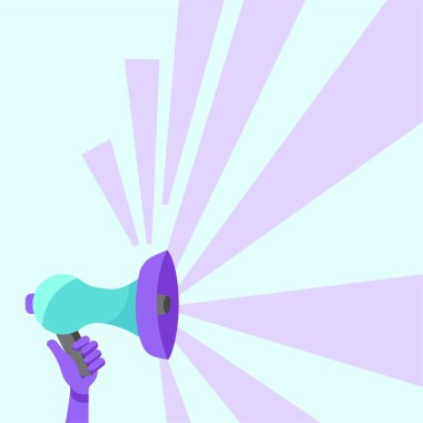 Metin için megafonu ve yeri olan klasik bir poster.