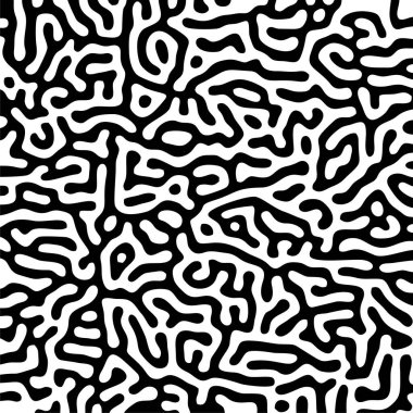 Siyah ve beyaz tepkime yayılma şablonu veya labirent deseni