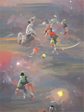 Oyuncu ve top ile futbol oyunu çizimi