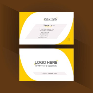 Bir Vektör Modern Yaratıcı ve Temiz İş Kartı Şablonu, koyu arkaplan üzerinde yeşil tasarım