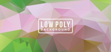 Renkli geometrik şekillere sahip düşük bir polivektör arkaplanı