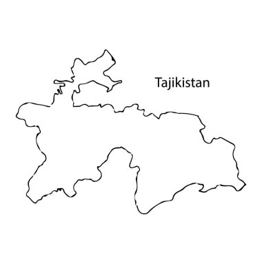 Beyaz arkaplanda izole edilmiş harita vektörü. Siyah şablon, düz toprak.