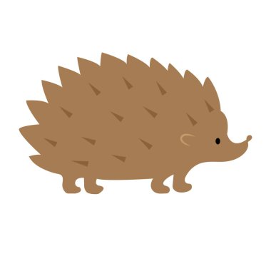 Şirin kahverengi kirpi vektör tasarımı