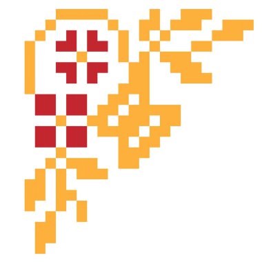 Bir sınır tasarımı pikseli sanat vektörü çizimi