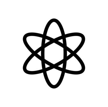 İzole edilmiş beyaz arkaplandaki atom simgesi.