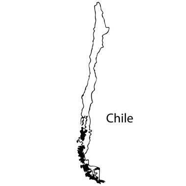 Beyaz arkaplanda izole edilmiş harita vektörü. Siyah şablon, düz toprak.