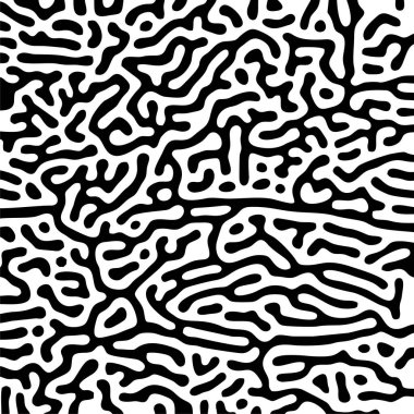 Siyah ve beyaz tepkime yayılma şablonu veya labirent deseni