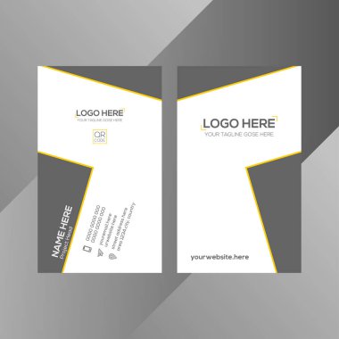 İki simetrik Vektör Modern Yaratıcı ve Temiz İş Kartı Şablonu, açık arkaplan