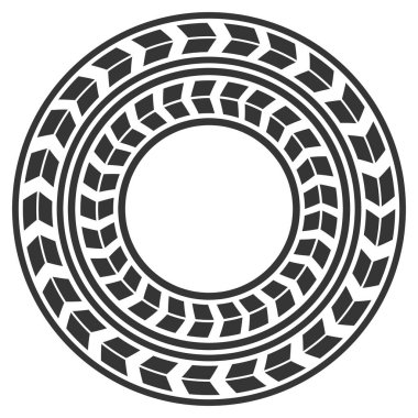 Basit bir dairesel lastik izi simgesi siyah - otomobil endüstrisi logoları için harika