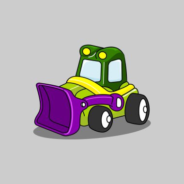 Renkli bir çizgi film çekicisinin vektör tasarımı