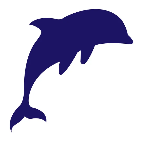 Дизайн Вектора Синего Дельфина Шаблона Логотипа — стоковый вектор