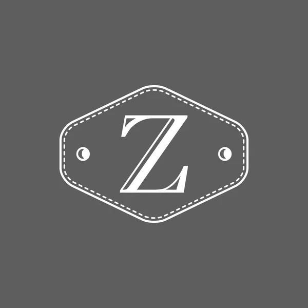 字母Z与老式风格和框框架 创意设计信的灰色和白色 图标图标标志创意设计图解模板 — 图库矢量图片